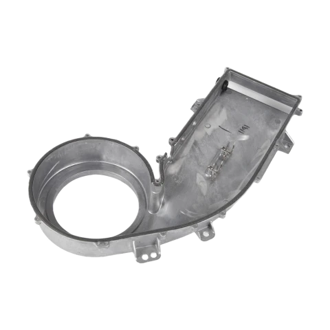 Aluminum alloy die-cast washing machine duct, open inlet view